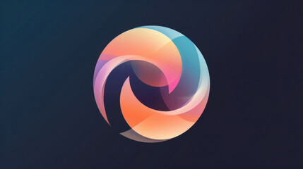 Minimalist transparent logo with clean lines, on a gradient surface