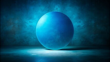 Mysterious Blue Orb in a Dark Studio Setting