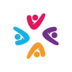 Colorful community group team People Logo Design