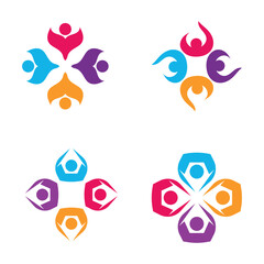 Colorful community group team People Logo Design