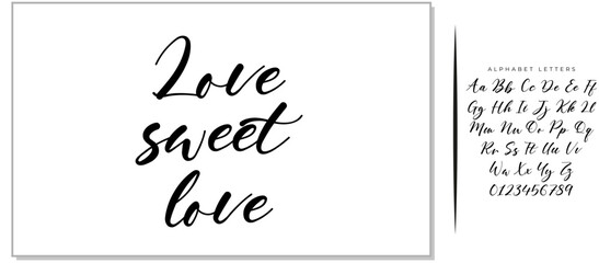 Love sweet love. Lettering phrase isolated on white background. Design element