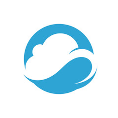 Blue cloud icon logo vector