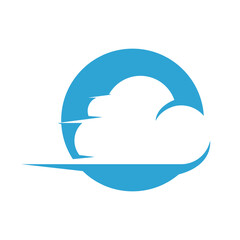 Blue cloud icon logo vector