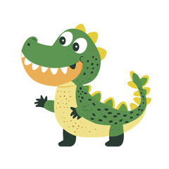 Adorable Cartoon Crocodile Illustration