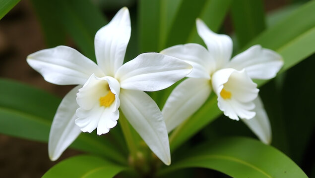 white crested coelogyne orchid native eastern himalayas beautiful white flowers delicate intricate