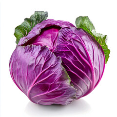 Obraz premium Purple cabbage isolated on white background.