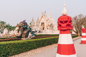 Thailand temple Wat Rong Khun Iconic cultural landmark and famous travel destination Thailand