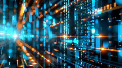 Obraz premium Hard Drive Memory Storage Concept with Blurred Digital Devices Background