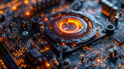 Fototapeta premium High-Performance Graphics Card Concept Showcasing Processing Power and Engineering Excellence Supercomputer