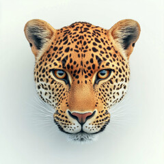 Obraz premium Realistic leopard white background for graphic design, digital art, and creative projects .