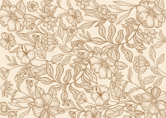 Obraz premium Beautiful floral doodle background