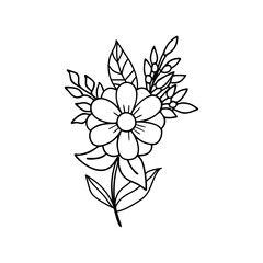 Vector daisy flowers bouquet, illustration daisy vase on white background, Botanical lines art flower, Minimalist contour drawing of flower. 