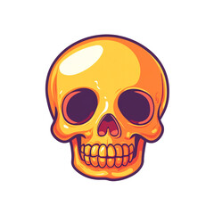Fototapeta premium Vibrant Golden Skull: A Digital Illustration