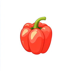 Red sweet pepper isolated on white background.