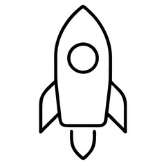 Rocket Launch Illustration with Flame Trail - Startup and Innovation Concept

