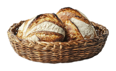 Bread Basket for Fresh Breads & Rolls - Isolated on White Background