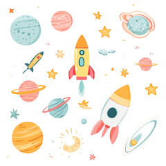 Cosmic Rockets and Planets: A Whimsical Space Adventure