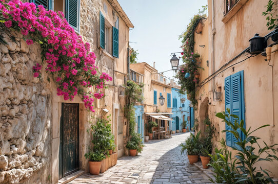 Fototapeta Street in a Mediterranean village