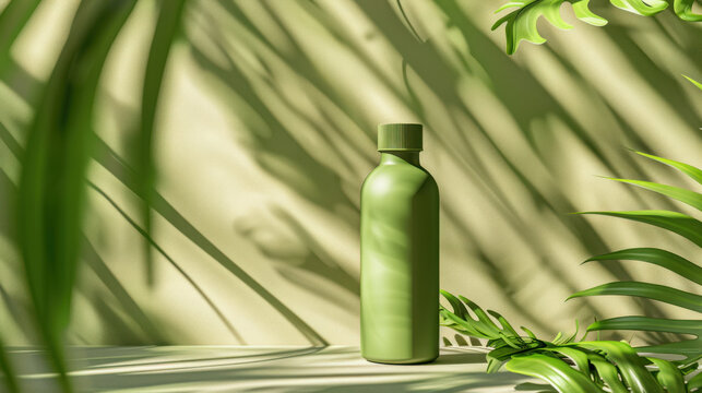 Stylish reusable bottle mock-up, featuring matte finish and eco-friendly branding, placed on a sleek background with subtle light reflections, suitable for green products presentation