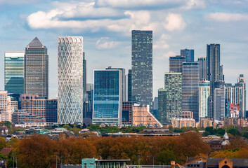 Obraz premium Canary Wharf skyscrapers in London, UK