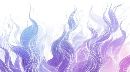 A digital depiction of purple and blue flames on a white background, drawn with thin, precise white lines that give the impression of flowing, hand-painted brushstrokes. 
