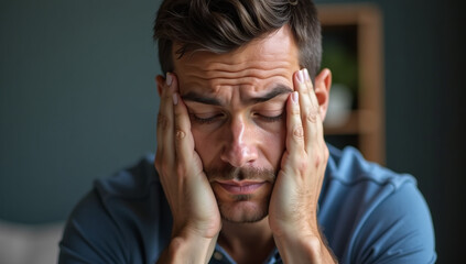 man overwhelmed life struggles seeks emotional support others