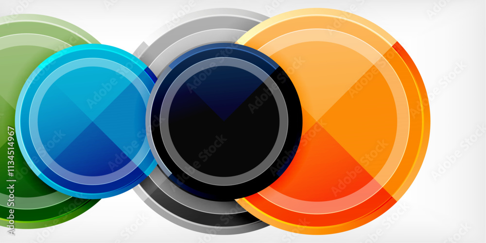 Poster Minimal geometric abstract background. Circle triangle design
