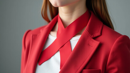 red ribbon symbolizes aids awareness globally often worn women raise awareness support hiv patients
