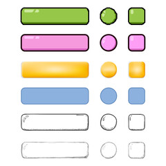Vector Set of Blank Buttons
