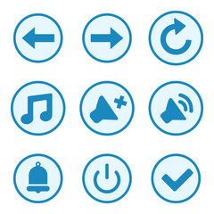 Turquoise Circle Buttons for Mobile App.