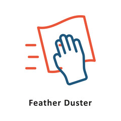 Feather Duster Vector two Color Icon. Eps 10 File