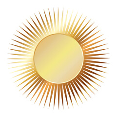 Circle with golden rays unique design
