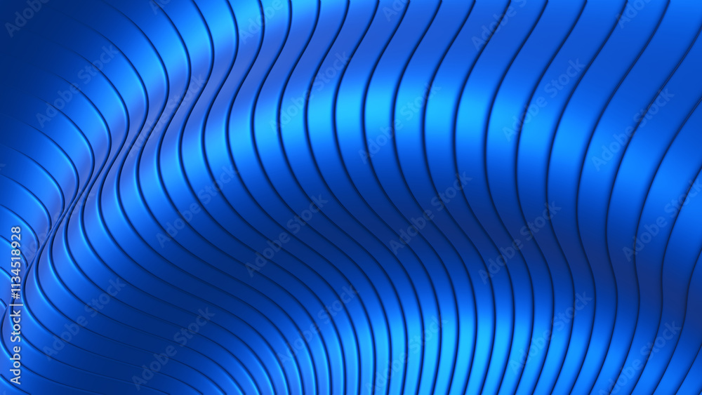 Poster blue striped pattern background, 3d lines design, abstract background for business presentation.
