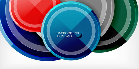 Abstract background - multicolored circles, trendy minimal geometric design, vector illustration