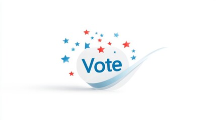 Inspiring and Colorful Vote Graphic with Stars Representing Participation in Elections and Civic Engagement in a Modern and Inviting Style