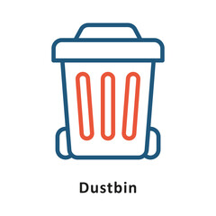 Dustbin Vector two Color Icon. Eps 10 File