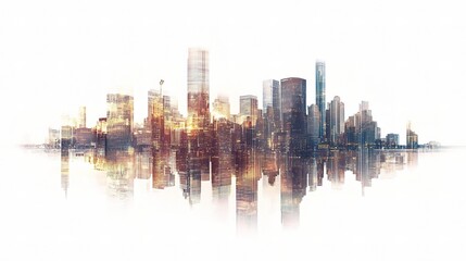 Fototapeta premium Abstract Business Meeting Group Design with Double Exposure Effect