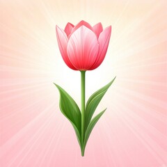 Fototapeta premium Elegant tulip illustration nature scene digital art soft background close-up view floral design for home decor
