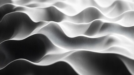 Obraz premium Fluid waves of light and shadow create captivating textures in a monochrome landscape of rhythm and motion