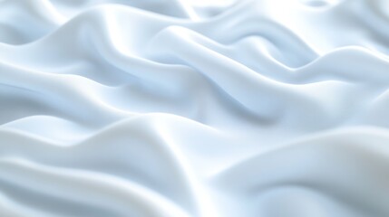 Fototapeta premium Light blue silk fabric drapes in soft folds.