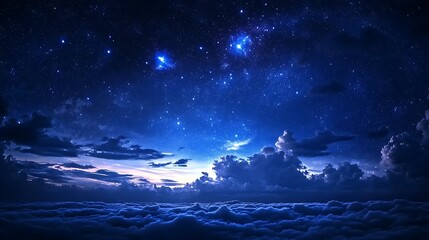 Night Sky Above the Clouds