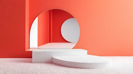 A workspace captured from a dual perspective mirror angle, creating depth in a clean minimal design