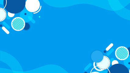 Blue Themed Abstract Background With Geometric Shapes