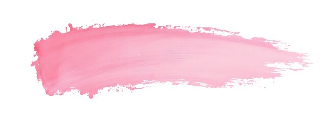 Soft Pink Brush Stroke on White Background
