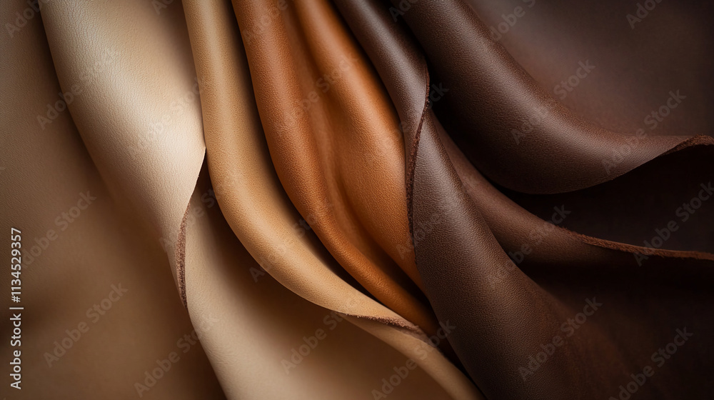 Poster Textures of soft fabric in various shades of brown and beige create a warm and inviting visual display