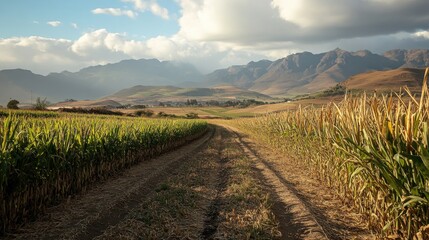 Fototapeta premium Ethical labor practices in sugarcane farms across South Africa's fertile lands