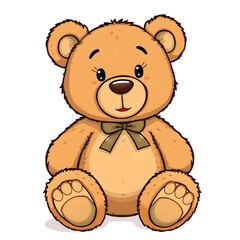 Cute brown teddy bear sitting.