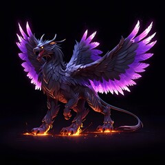 Fototapeta premium Epic battle of a mythical phoenix in a dark fantasy realm digital art surreal environment dynamic perspective