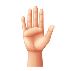 A realistic depiction of a human hand. transparent background