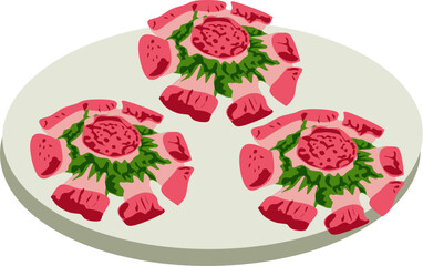 Bikang cake traditional Indonesian food vector clipart